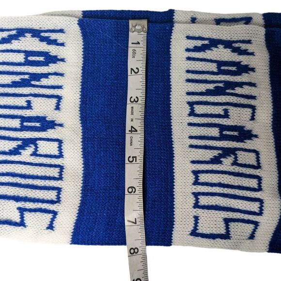 Kangaroos Knit Striped Pattern Blue White Scarf Lightweight - Picture 11 of 12